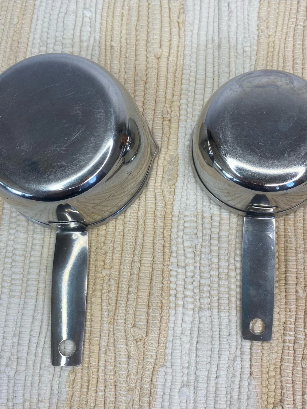 VTG FOLEY SCRIPT 4 PIECE STAINLESS MEASURING CUP SET 1/4 1/3 1/2 1 CUP w/SPOUT